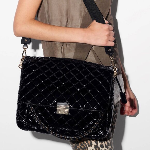 MZ Wallace Large Crosby Lock Crossbody in Black Lacquer - Picture 2 of 4